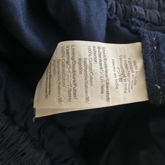 J. Crew Eyelet Women’s Pants XXS Size 27 Navy Blue Drawstring Casual 100% Cotton - Picture 6 of 8